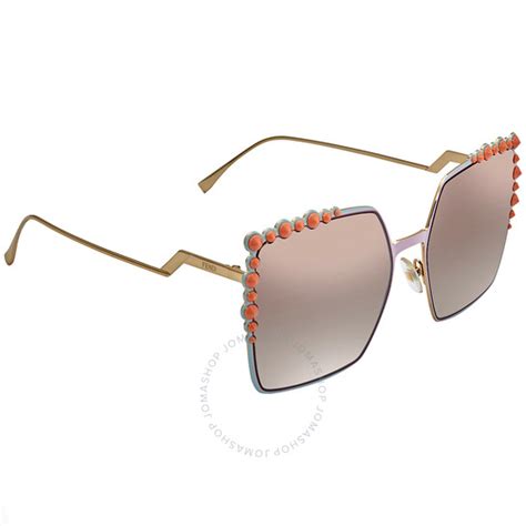 fendi can eye ff 0259 35j square sunglasses|Fendi Can Eye Brown Mirror Butterfly Ladies Sunglasses FF .